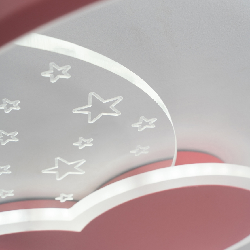 Brilagi - Lámpara de techo infantil LED LOVE 48W/230V 3000/4500/6000K rosa