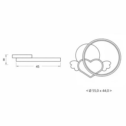 Brilagi - Lámpara de techo infantil LED LOVE 48W/230V 3000/4500/6000K rosa