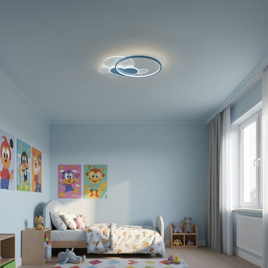 Brilagi - Lámpara de techo infantil LED LOVE LED/48W/230V 3000/4500/6000K azul