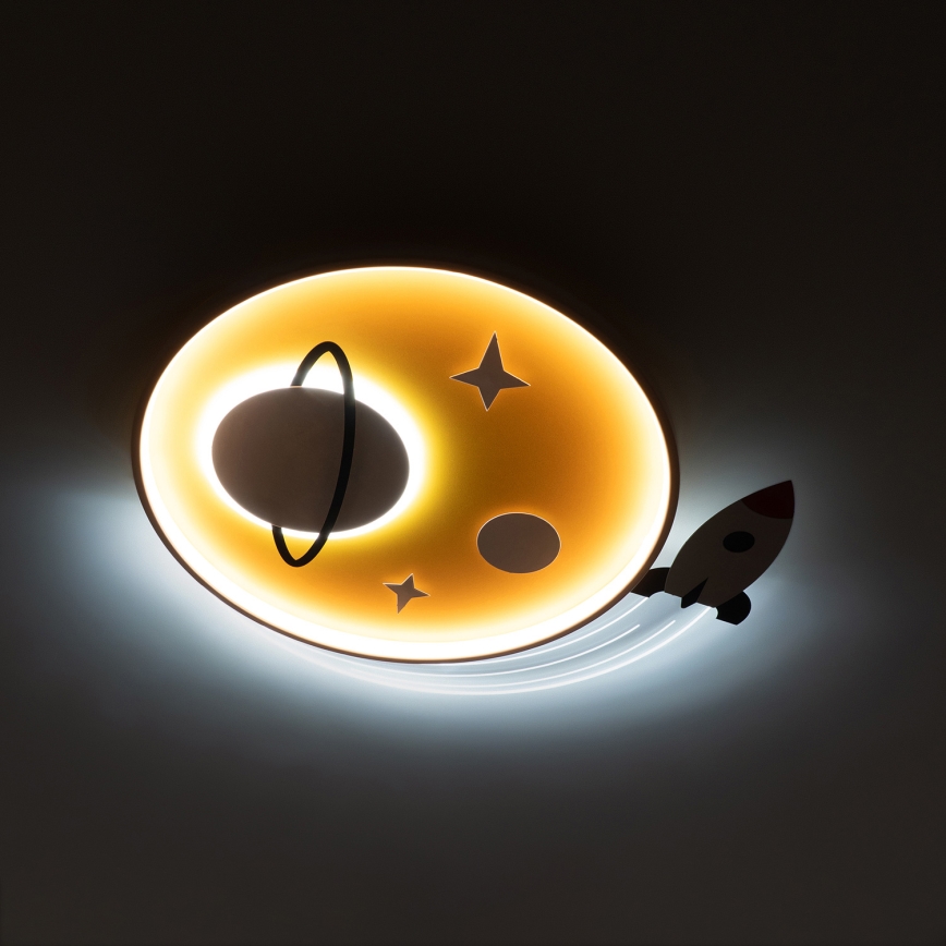 Brilagi - Lámpara de techo infantil LED STARSHIP LED/64W/230V 3000/4500/6000K amarilla