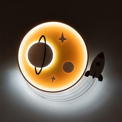 Brilagi - Lámpara de techo infantil LED STARSHIP LED/64W/230V 3000/4500/6000K amarilla