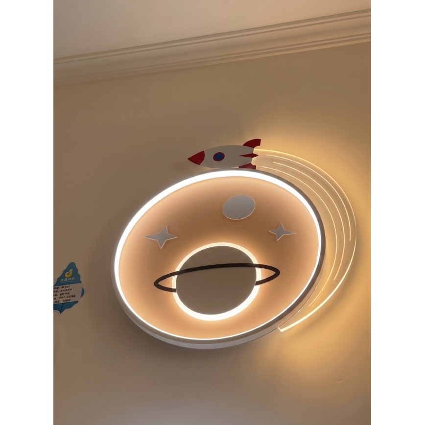 Brilagi - Lámpara de techo infantil LED STARSHIP LED/64W/230V 3000/4500/6000K amarilla