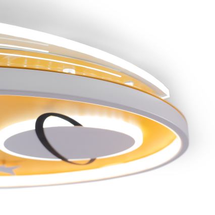 Brilagi - Lámpara de techo infantil LED STARSHIP LED/64W/230V 3000/4500/6000K amarilla