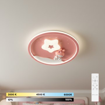 Brilagi - Lámpara de techo infantil regulable BUNNY LED/83W/230V 3000-6000K Ø 49 cm + mando a distancia