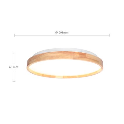 BRILAGI - Plafón LED ALSON LED/24W/230V Ø 29,5 cm en roble