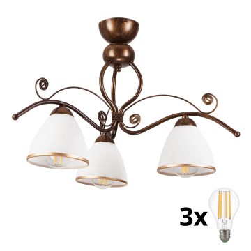 Brilagi - Lámpara de techo LED ANTICO 3xE27/60W/230V pátina de bronce