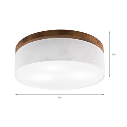 BRILAGI - Lámpara de techo LED BELLADONNA 3xE27/15W/230V Ø 50 cm blanco/roble cerezo