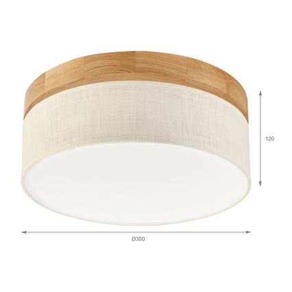Brilagi - Lámpara de techo LED BELLADONNA LED/20W/230V Ø 30 cm crema/roble