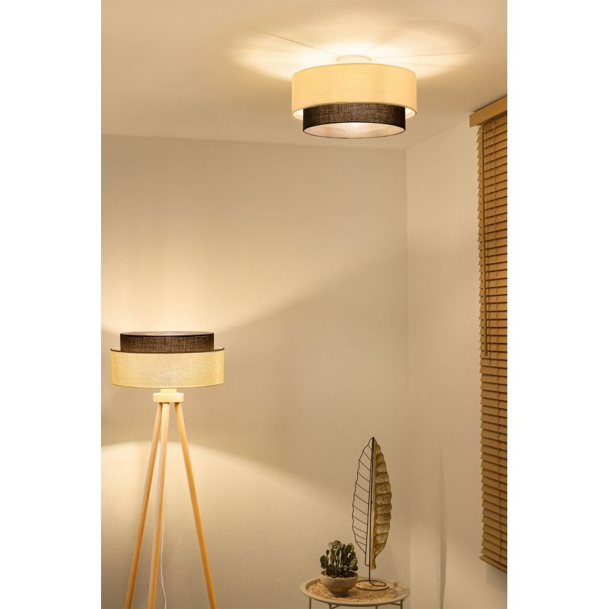 Brilagi - Lámpara de techo LED BOHO STYLE 1xE27/15W/230V Ø 40 cm crema/marrón