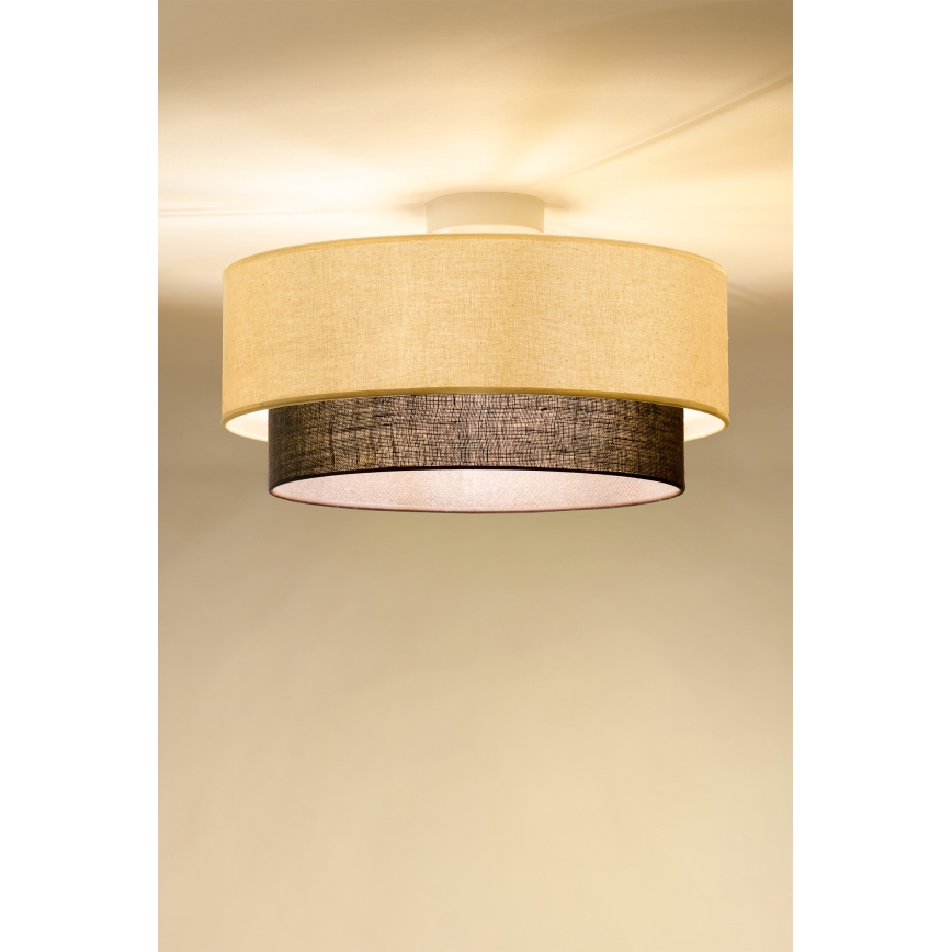Brilagi - Lámpara de techo LED BOHO STYLE 1xE27/15W/230V Ø 40 cm crema/marrón
