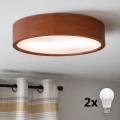 BRILAGI - Lámpara de techo LED CARVALHO 2xE27/15W/230V roble cerezo Ø 37 cm