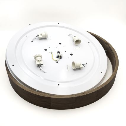 Brilagi - Lámpara de techo LED CARVALHO 4xE27/60W/230V, acabado roble/nogal, diámetro 57,5 cm