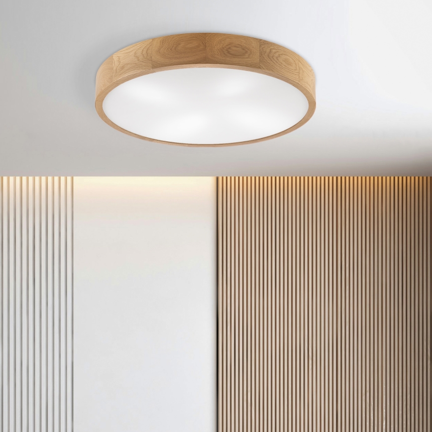 Brilagi - Lámpara de techo LED CARVALHO 4xE27/60W/230V roble Ø 57,5 cm
