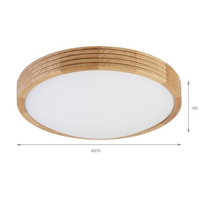 Brilagi - Lámpara de techo LED CARVALHO MODERN SLIM 2xE27/60W/230V Ø 37,5 cm roble
