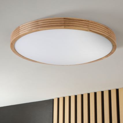Brilagi - Lámpara de techo LED CARVALHO MODERN SLIM 3xE27/60W/230V Ø 47,5 cm roble