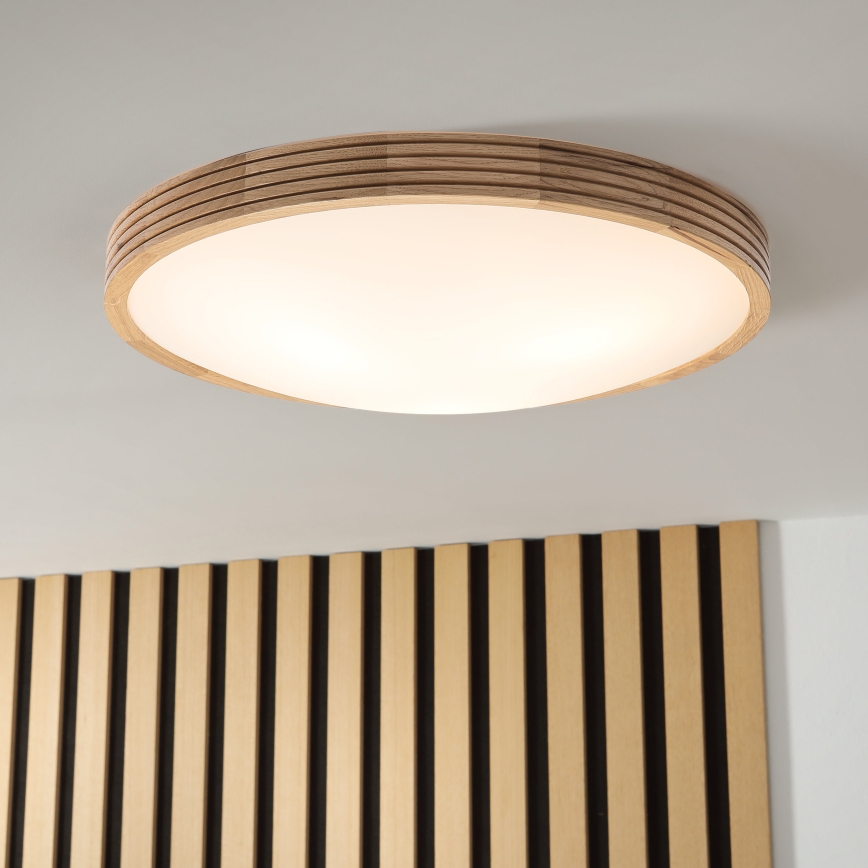 Brilagi - Lámpara de techo LED CARVALHO MODERN SLIM 3xE27/60W/230V Ø 47,5 cm roble