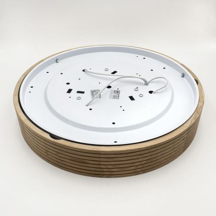 Brilagi - Lámpara de techo LED CARVALHO MODERN SLIM 3xE27/60W/230V Ø 47,5 cm roble