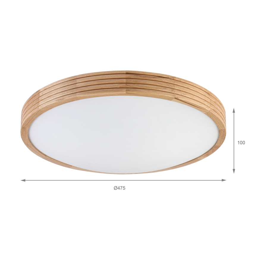 Brilagi - Lámpara de techo LED CARVALHO MODERN SLIM 3xE27/60W/230V Ø 47,5 cm roble