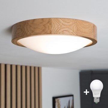 Brilagi - Lámpara de techo LED CARVALHO SLIM 1xE27/15W/230V roble Ø 27 cm