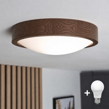 Brilagi - Lámpara de techo LED CARVALHO SLIM 1xE27/60W/230V roble nogal Ø 27 cm