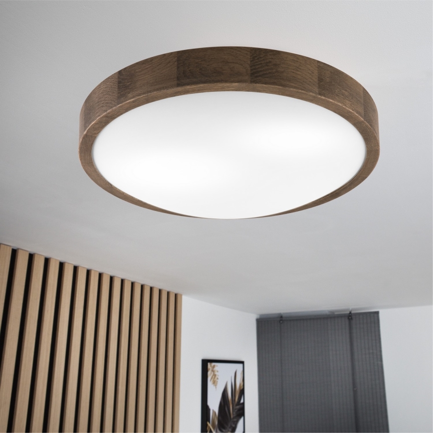 BRILAGI - Lámpara de techo LED CARVALHO SLIM 2xE27/15W/230V en roble nogal Ø 37 cm