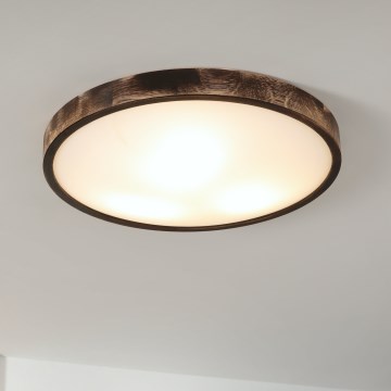 Brilagi - Lámpara de techo LED CARVALHO SLIM SMOKEY LED/36W/230V, acabado roble, diámetro 47,5 cm