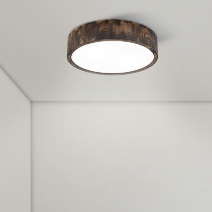 Brilagi - Lámpara de techo LED CARVALHO SMOKEY LED/36W/230V, acabado roble, diámetro 37,5 cm