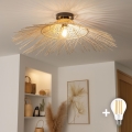 BRILAGI - Lámpara de techo LED CERIA BOHO de montaje en superficie 1xE27/40W/230V Ø 100 cm bambú