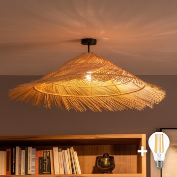 Brilagi - Lámpara de techo LED CERIA BOHO de montaje en superficie 1xE27/60W/230V diámetro 100 cm negro/beige