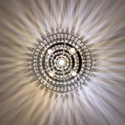 BRILAGI - Lámpara de techo LED de cristal MOZART 5xE14/40W/230V Ø 40 cm cromo brillante