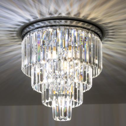 BRILAGI - Lámpara de techo LED de cristal MOZART 5xE14/40W/230V Ø 40 cm cromo brillante