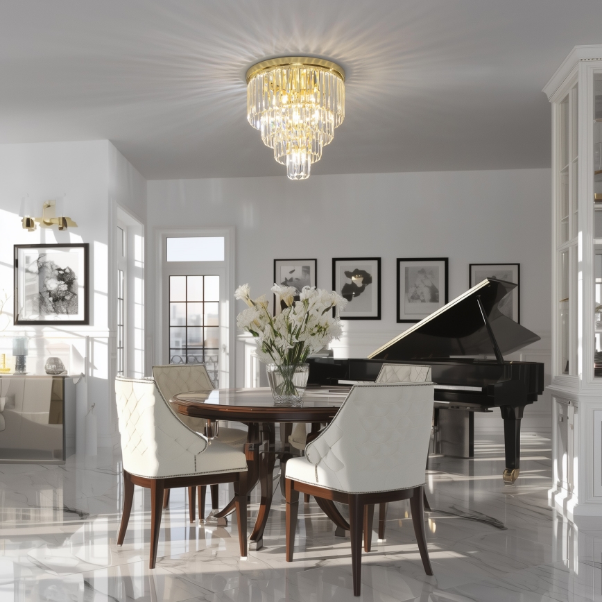 BRILAGI - Lámpara de techo LED de cristal MOZART 5xE14/40W/230V diámetro 40 cm dorada
