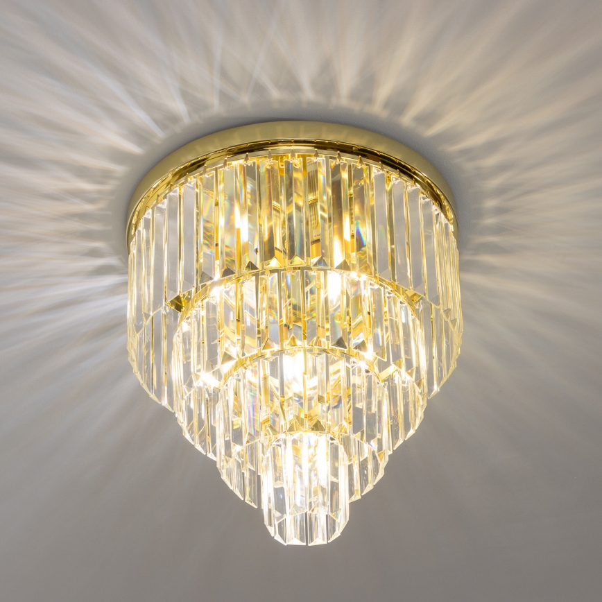 BRILAGI - Lámpara de techo LED de cristal MOZART 5xE14/40W/230V diámetro 40 cm dorada