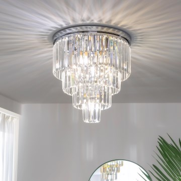 Brilagi - Lámpara de techo LED de cristal MOZART 5xE14/40W/230V Ø 40 cm cromo brillante