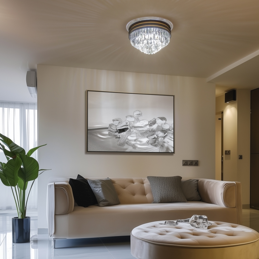 Brilagi - Lámpara de techo LED de cristal VELURE, 5xE14/40W/230V, Ø 46 cm, negra
