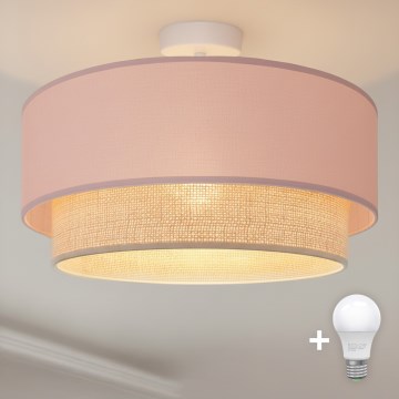Brilagi - Lámpara de techo LED de montaje en superficie BOHO BOBO 1xE27/60W/230V Ø 40 cm rosa/crema
