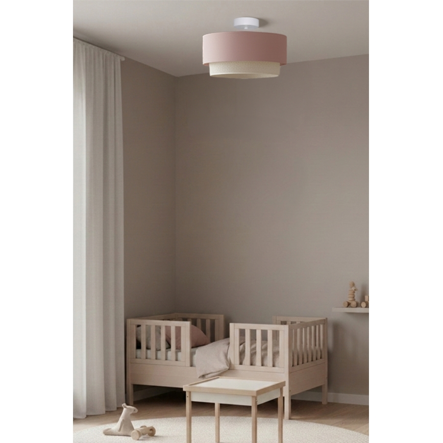 Brilagi - Lámpara de techo LED de montaje en superficie BOHO BOBO 1xE27/60W/230V Ø 40 cm rosa/crema