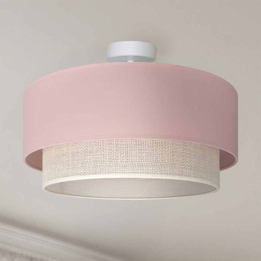 Brilagi - Lámpara de techo LED de montaje en superficie BOHO BOBO 1xE27/60W/230V Ø 40 cm rosa/crema