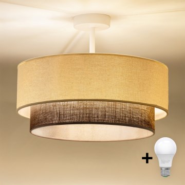 Brilagi - Lámpara de techo LED de montaje en superficie BOHO STYLE 1xE27/15W/230V Ø 40 cm crema/marrón