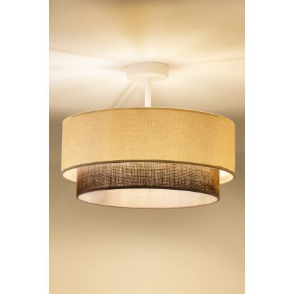 Brilagi - Lámpara de techo LED de montaje en superficie BOHO STYLE 1xE27/15W/230V Ø 40 cm crema/marrón
