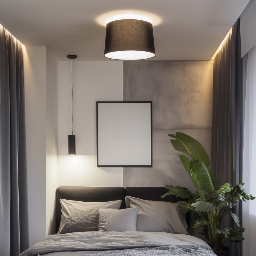Brilagi - lámpara de techo LED de montaje en superficie CERIA 1x E27/40 W/230 V Ø 45 cm negra