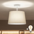 Brilagi - Lámpara de techo LED de montaje en superficie CERIA 1xE27/60W/230V Ø 30 cm blanco/gris