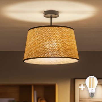 Brilagi - Lámpara de techo LED de montaje en superficie CERIA 1xE27/60W/230V Ø 35 cm negro/beige