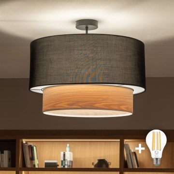 Brilagi - Lámpara de techo LED de montaje en superficie CERIA 1xE27/60W/230V Ø 50 cm negra/beige