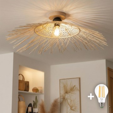 Brilagi - Lámpara de techo LED de montaje en superficie CERIA BOHO 1xE27/40W/230V Ø 70 cm bambú/roble