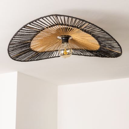Brilagi - Lámpara de techo LED de montaje en superficie CERIA BOHO 1xE27/40W/230V Ø 80 cm negro/marrón