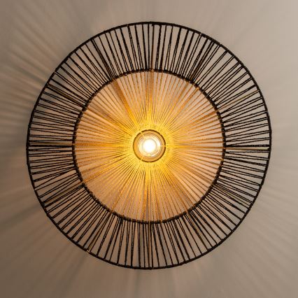 Brilagi - Lámpara de techo LED de montaje en superficie CERIA BOHO 1xE27/40W/230V Ø 80 cm negro/marrón