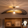 BRILAGI - Lámpara de techo LED de montaje en superficie CERIA BOHO 1xE27/60W/230V Ø 100 cm negro/marrón