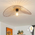 Brilagi - Lámpara de techo LED de montaje en superficie CERIA WIRE 1xE27/40W/230V 40x56 cm bronce/roble