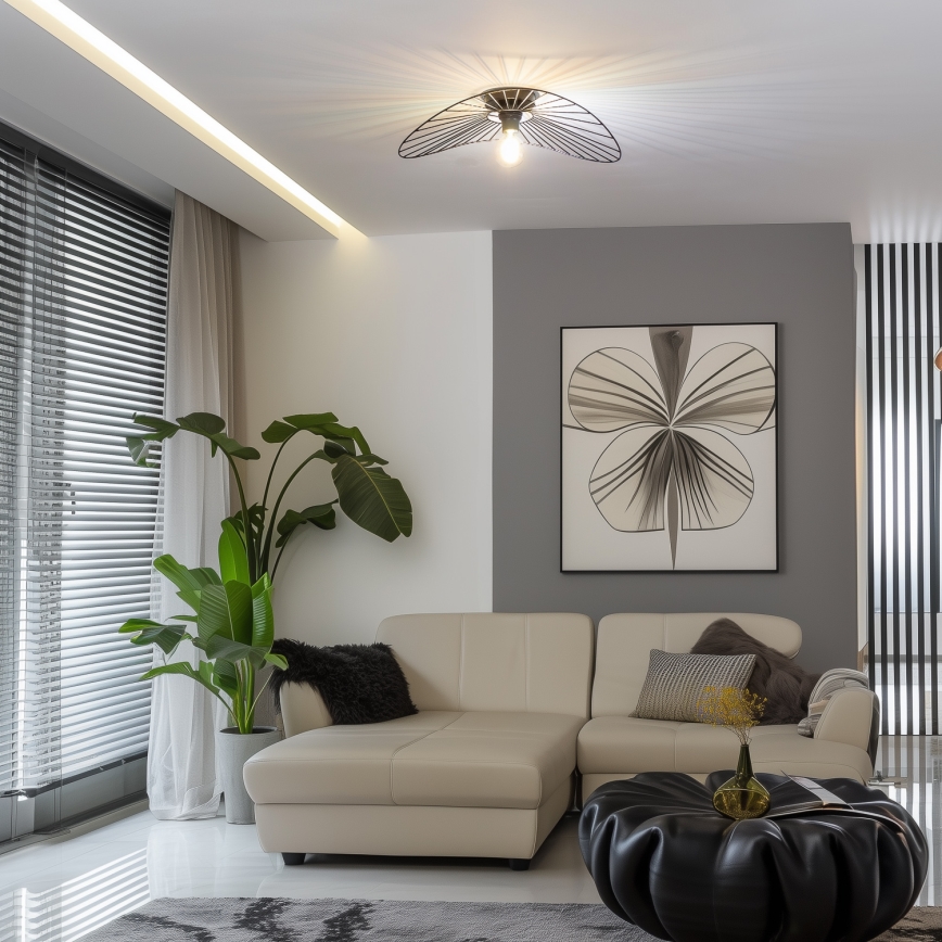 Brilagi - Lámpara de techo LED de montaje en superficie CERIA WIRE 1xE27/40W/230V 40x56 cm negra